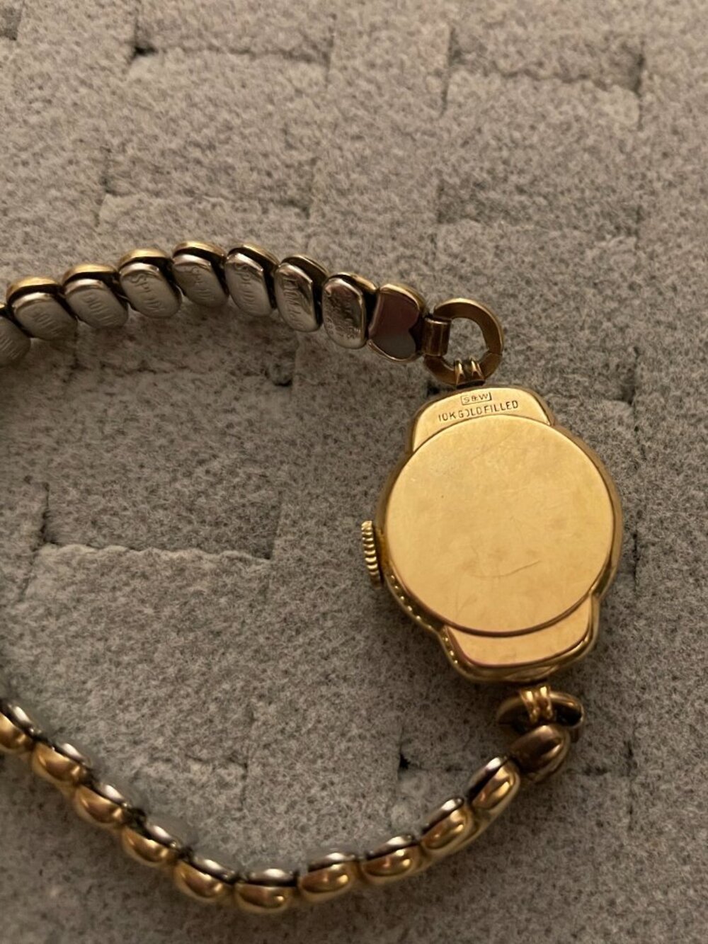 Vintage Gold Watch Elgin 1940s Deco Mid Century 10k Gold Filled Not Working - Picture 6 of 15